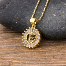 Load image into Gallery viewer, Women or Young Girls Initial Letter Necklace 26 Letters Charm Gold Name Pendant Top Quality Copper Zircon Jewelry Gift