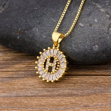 Load image into Gallery viewer, Women or Young Girls Initial Letter Necklace 26 Letters Charm Gold Name Pendant Top Quality Copper Zircon Jewelry Gift