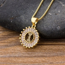Load image into Gallery viewer, Women or Young Girls Initial Letter Necklace 26 Letters Charm Gold Name Pendant Top Quality Copper Zircon Jewelry Gift