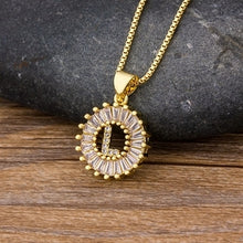 Load image into Gallery viewer, Women or Young Girls Initial Letter Necklace 26 Letters Charm Gold Name Pendant Top Quality Copper Zircon Jewelry Gift