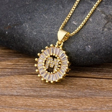 Load image into Gallery viewer, Women or Young Girls Initial Letter Necklace 26 Letters Charm Gold Name Pendant Top Quality Copper Zircon Jewelry Gift