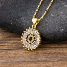 Load image into Gallery viewer, Women or Young Girls Initial Letter Necklace 26 Letters Charm Gold Name Pendant Top Quality Copper Zircon Jewelry Gift