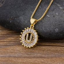 Load image into Gallery viewer, Women or Young Girls Initial Letter Necklace 26 Letters Charm Gold Name Pendant Top Quality Copper Zircon Jewelry Gift