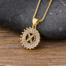 Load image into Gallery viewer, Women or Young Girls Initial Letter Necklace 26 Letters Charm Gold Name Pendant Top Quality Copper Zircon Jewelry Gift