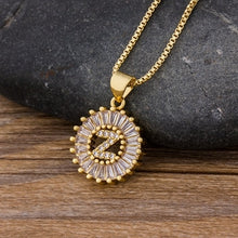 Load image into Gallery viewer, Women or Young Girls Initial Letter Necklace 26 Letters Charm Gold Name Pendant Top Quality Copper Zircon Jewelry Gift