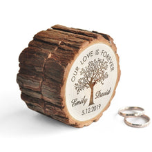 Load image into Gallery viewer, Personalized Rustic Ring Box, Custom Engraving Ring Box Bridal Gift Wedding Decor