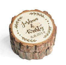 Load image into Gallery viewer, Personalized Rustic Ring Box, Custom Engraving Ring Box Bridal Gift Wedding Decor