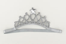 Load image into Gallery viewer, silver crown little girl baby headband