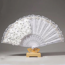 Load image into Gallery viewer, Beautiful Fancy and Elegant Feather and Lace Bridal Fans