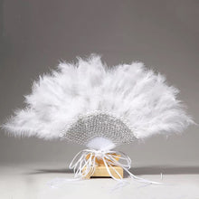 Load image into Gallery viewer, Beautiful Fancy and Elegant Feather and Lace Bridal Fans