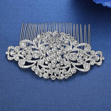 Load image into Gallery viewer, Luxury Handmade Rhinestone Bridal or Quinceañera Hair Combs/Pins Crystal Flower Pearls Wedding Bride Hair Jewelry Accessories Hair Ornaments