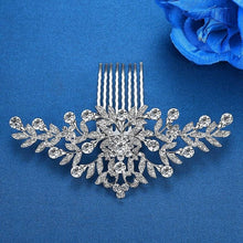 Load image into Gallery viewer, Luxury Handmade Rhinestone Bridal or Quinceañera Hair Combs/Pins Crystal Flower Pearls Wedding Bride Hair Jewelry Accessories Hair Ornaments