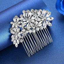 Load image into Gallery viewer, Luxury Handmade Rhinestone Bridal or Quinceañera Hair Combs/Pins Crystal Flower Pearls Wedding Bride Hair Jewelry Accessories Hair Ornaments