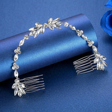 Load image into Gallery viewer, Luxury Handmade Rhinestone Bridal or Quinceañera Hair Combs/Pins Crystal Flower Pearls Wedding Bride Hair Jewelry Accessories Hair Ornaments