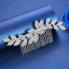 Load image into Gallery viewer, Luxury Handmade Rhinestone Bridal or Quinceañera Hair Combs/Pins Crystal Flower Pearls Wedding Bride Hair Jewelry Accessories Hair Ornaments