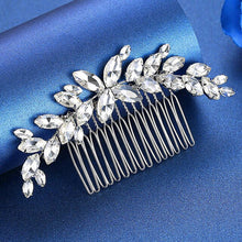 Load image into Gallery viewer, Luxury Handmade Rhinestone Bridal or Quinceañera Hair Combs/Pins Crystal Flower Pearls Wedding Bride Hair Jewelry Accessories Hair Ornaments