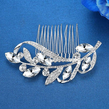 Load image into Gallery viewer, Luxury Handmade Rhinestone Bridal or Quinceañera Hair Combs/Pins Crystal Flower Pearls Wedding Bride Hair Jewelry Accessories Hair Ornaments