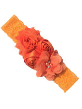 Load image into Gallery viewer, Luxury Baby Rose Headband-Newborn-Soft Elastic Hair Band Rhinestone Detail and Lace