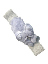 Load image into Gallery viewer, Luxury Baby Rose Headband-Newborn-Soft Elastic Hair Band Rhinestone Detail and Lace