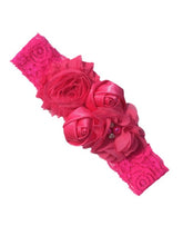 Load image into Gallery viewer, Luxury Baby Rose Headband-Newborn-Soft Elastic Hair Band Rhinestone Detail and Lace