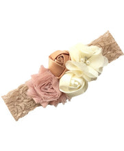 Load image into Gallery viewer, Luxury Baby Rose Headband-Newborn-Soft Elastic Hair Band Rhinestone Detail and Lace