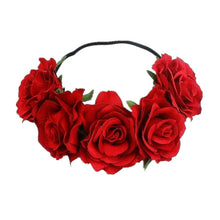 Load image into Gallery viewer, Bohemian Romance Rose Headband-Bride or Bridesmaids Hair Wreath