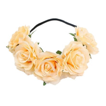 Load image into Gallery viewer, Bohemian Romance Rose Headband-Bride or Bridesmaids Hair Wreath