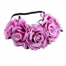 Load image into Gallery viewer, Bohemian Romance Rose Headband-Bride or Bridesmaids Hair Wreath