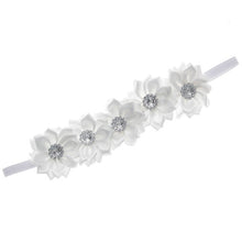 Load image into Gallery viewer, Satin Flower Little Roses and Shine Headband- Flower Girl Hair Band Accessories
