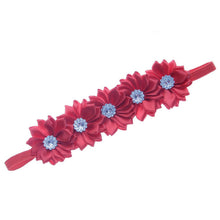 Load image into Gallery viewer, Satin Flower Little Roses and Shine Headband- Flower Girl Hair Band Accessories