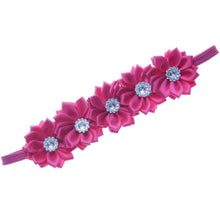 Load image into Gallery viewer, Satin Flower Little Roses and Shine Headband- Flower Girl Hair Band Accessories
