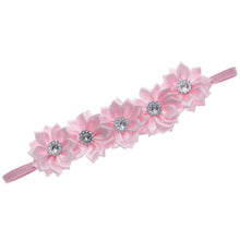 Load image into Gallery viewer, Satin Flower Little Roses and Shine Headband- Flower Girl Hair Band Accessories