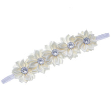 Load image into Gallery viewer, Satin Flower Little Roses and Shine Headband- Flower Girl Hair Band Accessories