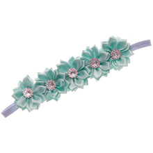 Load image into Gallery viewer, Satin Flower Little Roses and Shine Headband- Flower Girl Hair Band Accessories