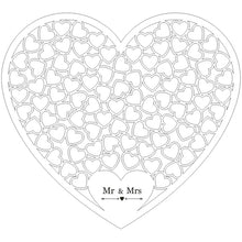 Load image into Gallery viewer, Heart Shape Wedding Mr and Mrs Guest Book Option Rustic Pink Puzzle