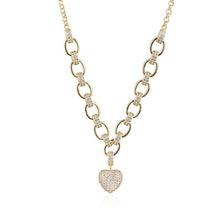 Load image into Gallery viewer, Cubic Zirconia Heart Pendant Necklace and Bracelet Fashion Jewelry Set