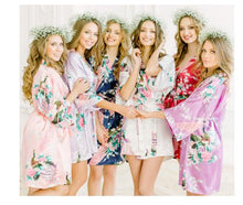 Load image into Gallery viewer, Bride or Bridesmaid Wedding Flowery Bridal Bath Robe- Dressing Kimono - Great Gift