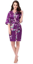 Load image into Gallery viewer, Bride or Bridesmaid Wedding Flowery Bridal Bath Robe- Dressing Kimono - Great Gift