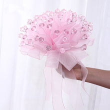 Load image into Gallery viewer, Ribbon and Bling Wedding Bridal Bouquet Artificial Flowers for Bridesmaids