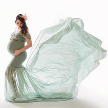 Load image into Gallery viewer, Pregnancy Cloth Cotton-Chiffon Maternity Off Shoulder Gown-Dress