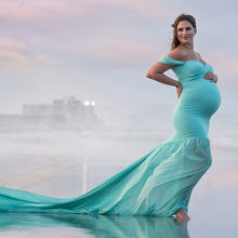 Load image into Gallery viewer, Pregnancy Cloth Cotton-Chiffon Maternity Off Shoulder Gown-Dress