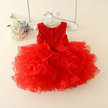 Load image into Gallery viewer, Pearl Decor Mesh Elegant Bridesmaids Dress Kids Tutu Dress Bow-knot Children Princess Dress Flower Wedding Dress For Girls