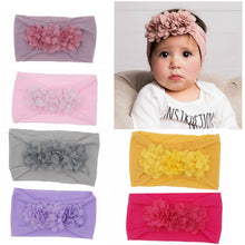 Load image into Gallery viewer, Baby and Toddler Chiffon Triple Flower Hairband - Headband Stretch Girls Hair Accessories