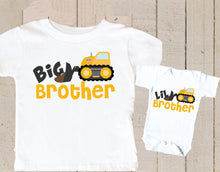 Load image into Gallery viewer, Big Brother Little Brother Gift Construction Truck T-shirt tee shirts for boys tops matching outfits new baby