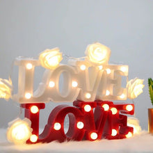 Load image into Gallery viewer, 3D Love Heart LED Letter Lamps Indoor Decorative Sign Night Light Marquee Wedding Party Decor Gift Romantic 3D LED Night Lamp