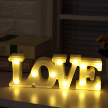 Load image into Gallery viewer, 3D Love Heart LED Letter Lamps Indoor Decorative Sign Night Light Marquee Wedding Party Decor Gift Romantic 3D LED Night Lamp