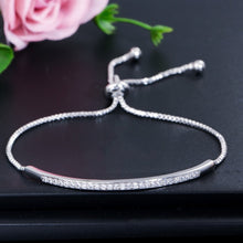 Load image into Gallery viewer, Brilliant CZ Adjustable Slider Bracelet Bangle