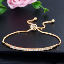 Load image into Gallery viewer, Brilliant CZ Adjustable Slider Bracelet Bangle