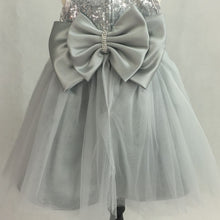 Load image into Gallery viewer, Silver Sequins Sleeveless Princess Baby Girls Dress- Flower Girl Dress