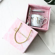 Load image into Gallery viewer, Luxury Pink Gold Mr Mrs Ceramic Marble Coffee Mug Cup Wedding Bridal Couples Gift